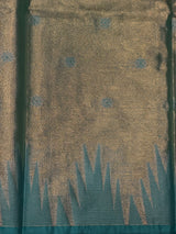 Gold and Blue tissue banarasi Saree - PFAZ26B