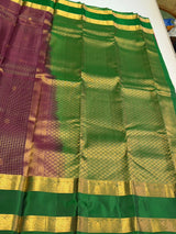 Purple and Green Pure Vintage Kanchipuram Silk saree - PPUREN24