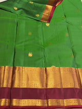 Green and Maroon Pure Vintage Kanchipuram Silk saree - PPUREN27