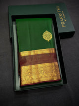 Green and Maroon Pure Vintage Kanchipuram Silk saree - PPUREN28