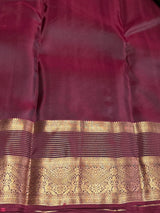 Olive Green and maroon Pure Vintage Kanchipuram Silk saree - PPUREN30