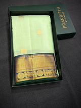 Pastal Green and Peacock blue Pure Vintage Kanchipuram Silk saree - PPUREN31