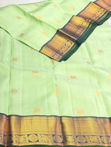 Pastal Green and Peacock blue Pure Vintage Kanchipuram Silk saree - PPUREN31