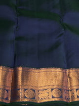 Pastal Green and Peacock blue Pure Vintage Kanchipuram Silk saree - PPUREN31