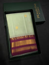 Pastal Blue and Purple Pure Vintage Kanchipuram Silk saree - PPUREN34