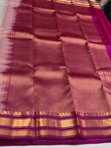 Pastal Blue and Purple Pure Vintage Kanchipuram Silk saree - PPUREN34