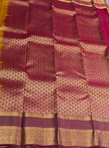 Olive Green and Maroon Pure Vintage Kanchipuram Silk saree - PPUREN35