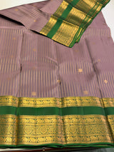 Lavender and Green Pure Vintage Kanchipuram Silk saree - PPUREN36