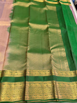 Lavender and Green Pure Vintage Kanchipuram Silk saree - PPUREN36