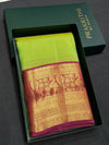 Green and rani pink Pure Vintage Kanchipuram Silk saree - PPUREN37