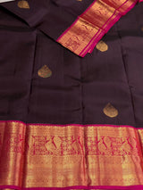 Purple and rani pink Pure Vintage Kanchipuram Silk saree - PPUREN42