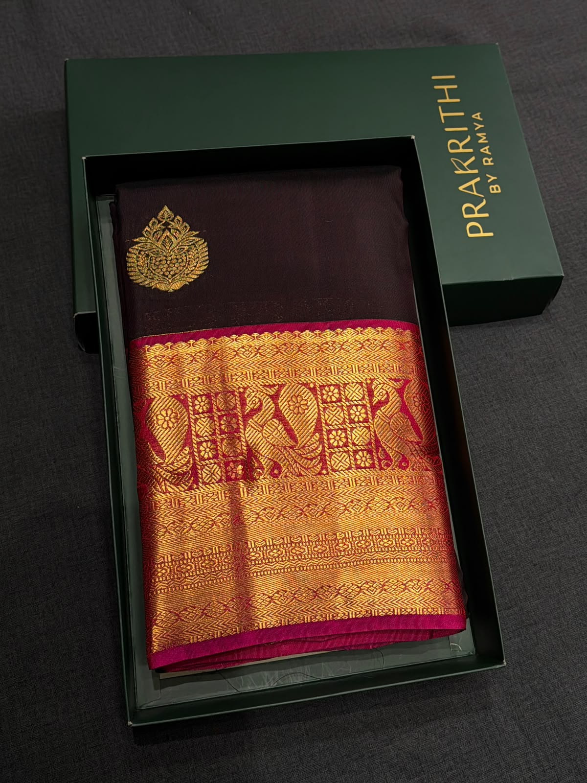 Purple and rani pink Pure Vintage Kanchipuram Silk saree - PPUREN42