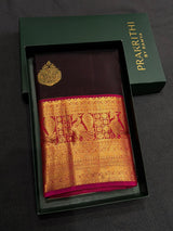 Purple and rani pink Pure Vintage Kanchipuram Silk saree - PPUREN42