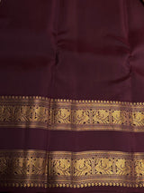 Sandal and maroon Pure Vintage Kanchipuram Silk saree - PPUREN43