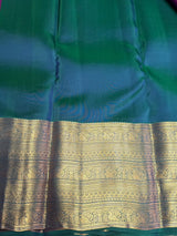Purple and peacock blue Pure Vintage Kanchipuram Silk saree - PPUREN44