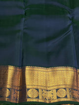 Red and peacock blue Pure Vintage Kanchipuram Silk saree - PPUREN45