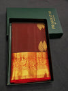 Maroon and Red Pure Vintage Kanchipuram Silk saree - PPUREN46