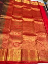 Maroon and Red Pure Vintage Kanchipuram Silk saree - PPUREN46