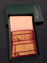 Pink and Red Maroon Pure Vintage Kanchipuram Silk saree - PPUREN39A