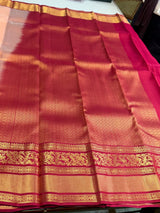 Pink and Red Maroon Pure Vintage Kanchipuram Silk saree - PPUREN39A