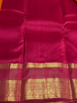 Yellow and rani pink Pure Vintage Kanchipuram Silk saree - PPUREN48