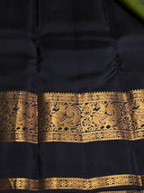 Olive green and Deep blue Pure Vintage Kanchipuram Silk saree - PPUREN52