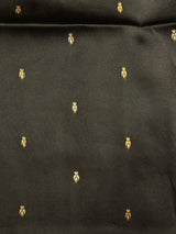 Off white and black tusser silk saree - PBRSS1E