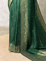 Dark Green Viscose Silk Saree - PBRATH8D