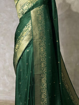 Dark Green Viscose Silk Saree - PBRATH8D