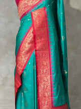 Aqua Blue silk Saree - PBRKIV5E