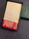 Off white and Rani Pink Tissue Kanchipuram saree- PBRIDEK25