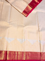 Off white and Rani Pink Tissue Kanchipuram saree- PBRIDEK25