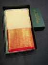 Off white and Red Tissue Kanchipuram saree- PBRIDEK25 A