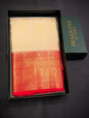 Off white and Red Tissue Kanchipuram saree- PBRIDEK25B