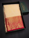 Off white and Red Tissue Kanchipuram saree- PBRIDEK25D