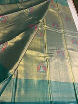Peacock Green Tissue Kanchipuram saree- PBRIDEK26C