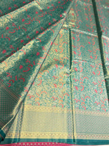 Peacock Green Tissue Kanchipuram saree- PBRIDEK29B