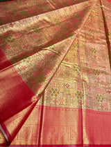 Red Tissue Kanchipuram saree- PBRIDEK31