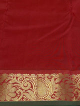 Off white and Maroon Semi Kanchipuram saree- PBRNN1