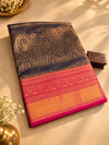 Dark Blue and rani Pink Semi Kanchipuram saree- PBRNN4