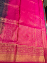Dark Blue and rani Pink Semi Kanchipuram saree- PBRNN4
