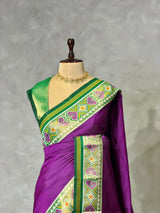 Violet pochampalli silk Saree - PBRKIV4D