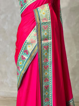 Rani Pink pochampalli silk Saree - PBRKIV4A