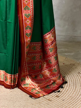 Dark Green pochampalli silk Saree - PBRKIV4B