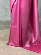 Rani Pink katan Banarasi silk saree - PRAZ12C
