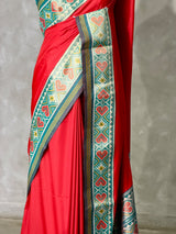 Red pochampalli silk Saree - PBRKIV4