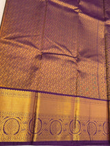 Lime green and purple Semi Kanchipuram Silk Saree - PSSRN58
