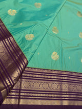 Pastal blue and purple Semi Kanchipuram Silk Saree - PSSRN59