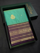 Pastal blue and purple Semi Kanchipuram Silk Saree - PSSRN59