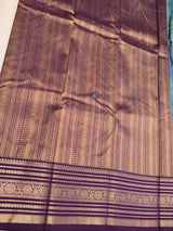 Pastal blue and purple Semi Kanchipuram Silk Saree - PSSRN59